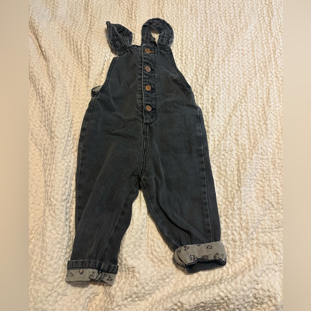 Zara Baby Denim Overalls 12–18M- Dark Wash